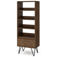 Simpli Home - Chase Tall Bookcase - Rustic Natural Aged Brown - Angle