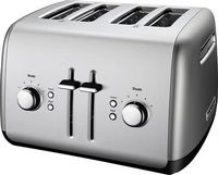 KitchenAid - 4-Slice Toaster with Illuminated Buttons - Contour Silver - Angle