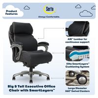 Serta - Big & Tall with Smart Layers Technology and AIR Lumbar Bonded Leather Executive Chair - B... - Angle