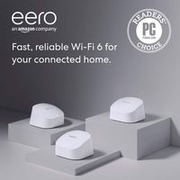 eero - 6 AX1800 Dual-Band Mesh Wi-Fi 6 System (3-pack) - White - Angle