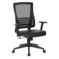 Office Star Products - Vertical Mesh Back Chair - Black Frame/Black Faux Leather - Angle