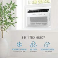 Keystone - 350 Sq. Ft 8,000 BTU Window Mounted Inverter Air Conditioner - White - Angle