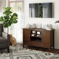 Simpli Home - Warm Shaker SOLID WOOD 47 inch Wide Transitional TV Media Stand in Russet Brown For... - Angle