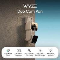 Wyze - Duo Cam Pan, 2K Wired Dual Pan/Tilt Camera with Spotlight, Indoor/Outdoor, Motion-Tracking... - Angle