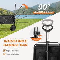 Bestier - CollapsibleWagon Cart ,330 lbs Quantity Portable Utility Wagon with Adjustable Handbar ... - Angle