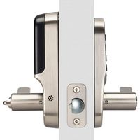 Yale - Assure Lock - Smart Lock Wi-Fi Lever with Touchscreen Keypad | Key Access - Satin Nickel - Angle