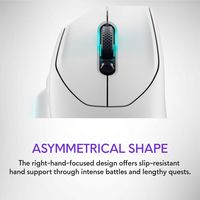 Alienware - AW620M Wireless Optical Gaming Mouse - Wired - Lunar Light - Angle