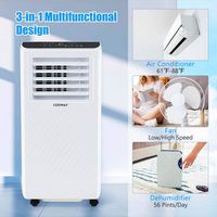 Costway 6500 BTU Portable Air Conditioner Cools up to 350 sq.ft 3 -in-1 Air Cooler Dehumidifier F... - Angle