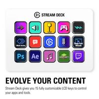 Elgato - Stream Deck MK.2 Full-size Wired USB Keypad with 15 Customizable LCD keys and Interchang... - Angle