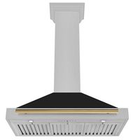 ZLINE DuraSnow - 35 inches - Convertible & Convertible - Wall Range Hood - DuraSnow Stainless Steel - Angle