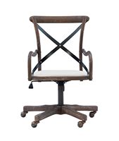 Linon Home Décor - Hammond Rustic Bentwood Office Chair With Arms - Beige - Angle