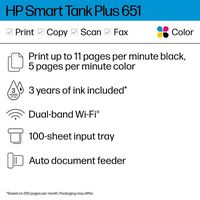 HP - Smart Tank Plus 651 Wireless All-in-One Cartridge-Free Supertank Inkjet Printer with 3 Years... - Angle