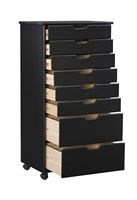 Linon Home Décor - Monte Eight-Drawer Rolling Storage Cart - Black - Angle