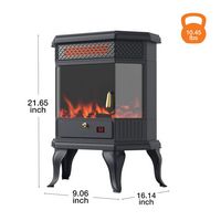 Lifesmart - 3 Element 3D Top Heater Stove with Fire Burning Crackle Sound - Black - Angle