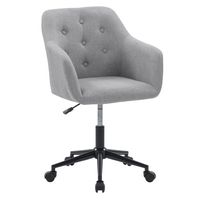 CorLiving - Marlowe Upholstered Button Tufted Task Chair - Light Grey - Angle