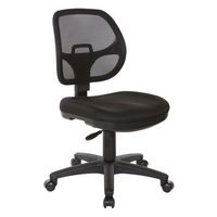 OSP Home Furnishings - Mesh Screen Back Task Chair with Fabric Seat - Black - Angle