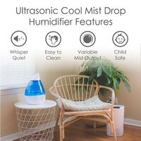 CRANE - 1 Gal. Ultrasonic Cool Mist Humidifier - Blue/White - Angle