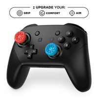 KontrolFreek - Splash edition thumbsticks Pro Controller - Red/Blue - Angle