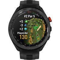 Garmin - Approach S70 GPS Smartwatch 47mm Ceramic - Black Ceramic Bezel with Black Silicone Band ... - Angle