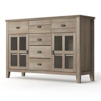 Simpli Home - Artisan Sideboard Buffet - Distressed Grey - Angle