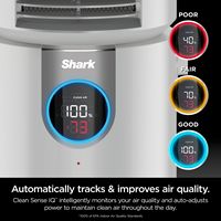 Shark - 3-in-1 Clean Sense Air Purifier, Heater & Fan, HEPA Filter, 500 Sq Ft Coverage - White - Angle