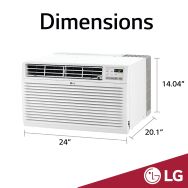 LG - 11,500 BTU 530 Sq. Ft. 230V In Wall Air Conditioner with Remote - White - Angle