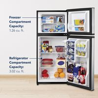 Insignia™ - 4.3 Cu. Ft. Mini Fridge with Top Freezer and ENERGY STAR Certification - Stainless Steel - Angle