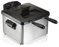 Hamilton Beach - Professional 12 Cup Deep Fryer with 3 Baskets - Silver/Black - Angle