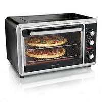 Hamilton Beach - Countertop Convection Oven - Black/Brushed Stainless Steel - Angle