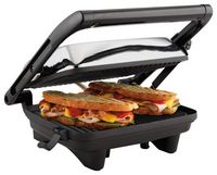 Hamilton Beach - Panini Press Gourmet Sandwich Maker - Chrome - Angle