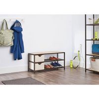 TRINITY - 3-Tier Shoe Bench w/ Baskets | Bronze Anthracite - Bronze Anthracite® - Angle