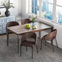 Costway Dining Chair Set of 4 with High-density Sponge Cushion Sturdy X-shaped Frame - Brown - Angle