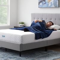 Lucid Comfort Collection - 10-inch Plush Memory Foam Mattress - Twin XL - White - Angle