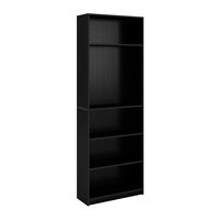 CorLiving - Teo Collection 5-Tier Floor-Standing Bookcase - Black Ravenwood - Angle