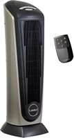 Lasko - Portable Ceramic Tower Space Heater with Remote Control - Black/Silver - Angle