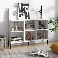 Costway - 6 Cube Storage Shelf Organizer Bedroom Bookcase Square Cubby Cabinet - White - Angle