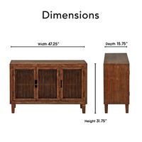 Adore Decor - Sawyer 3-Door Cabinet - Brown - Angle