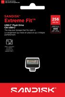 SanDisk - Extreme Fit 256GB USB-C Flash Drive - Black - Angle