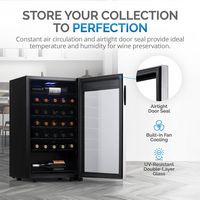 NewAir - Freestanding 33 Bottle Compressor Wine Fridge, Adjustable Racks and Exterior Digital The... - Angle