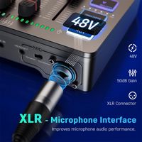 FIFINE USB Audio Mixer-4 Channels Audio Interface for Content Creators, Gaming, Streaming - Black - Angle
