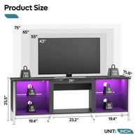 Bestier - 70inch TV Stand LED Entertainment Center for TVs Up to 80