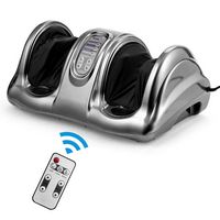 Costway - Shiatsu Foot Massager Kneading and Rolling Leg Calf Ankle with Remote Gray - Gray - Angle