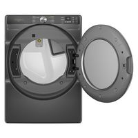 Whirlpool - 7.4 Cu. Ft. Smart Gas Dryer with Steam and Wrinkle Shield Option - Volcano Black - Angle