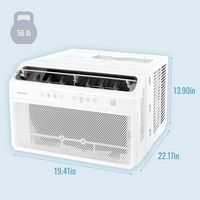 Keystone - 350 Sq. Ft 8,000 BTU Window Mounted Inverter Air Conditioner with 7,000 BTU Heater Sup... - Angle