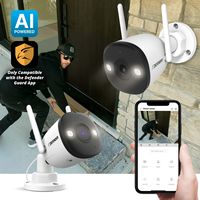 Defender - AI POWERED 4K Guard Pro Wi-Fi 6 Plug-in Power Security Camera - White - Angle