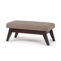 Simpli Home - Draper Mid Century Tufted Ottoman Bench - Fawn Brown - Angle