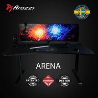 Arozzi - Arena Ultrawide Curved Gaming Desk - Pure Black - Angle