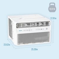 Keystone - 18,000 BTU 1,000 Sq. Ft. 230V Window Mounted Inverter Air Conditioner - White - Angle