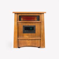 Lifesmart - 8 Element Infrared Heater Wood Cabinet - Dark Oak - Angle