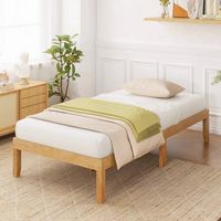 Costway Twin Size Wooden Platform Bed Frame 14